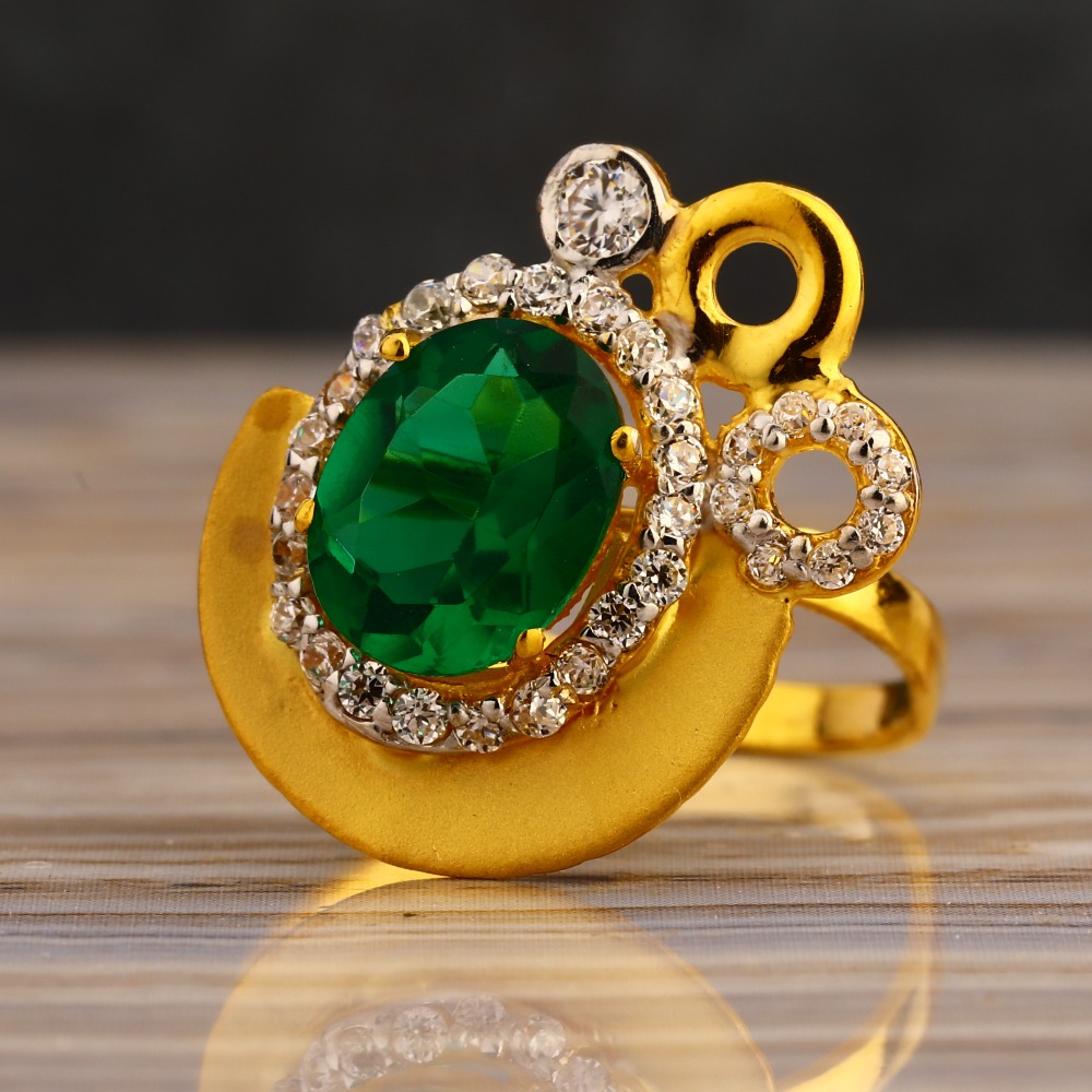 22CT Gold CZ  Classic Ladies Long Ring LLR329