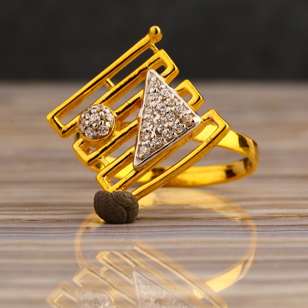 22KT Gold Cz Women's Exclusive Hallmark Long Ring LLR324