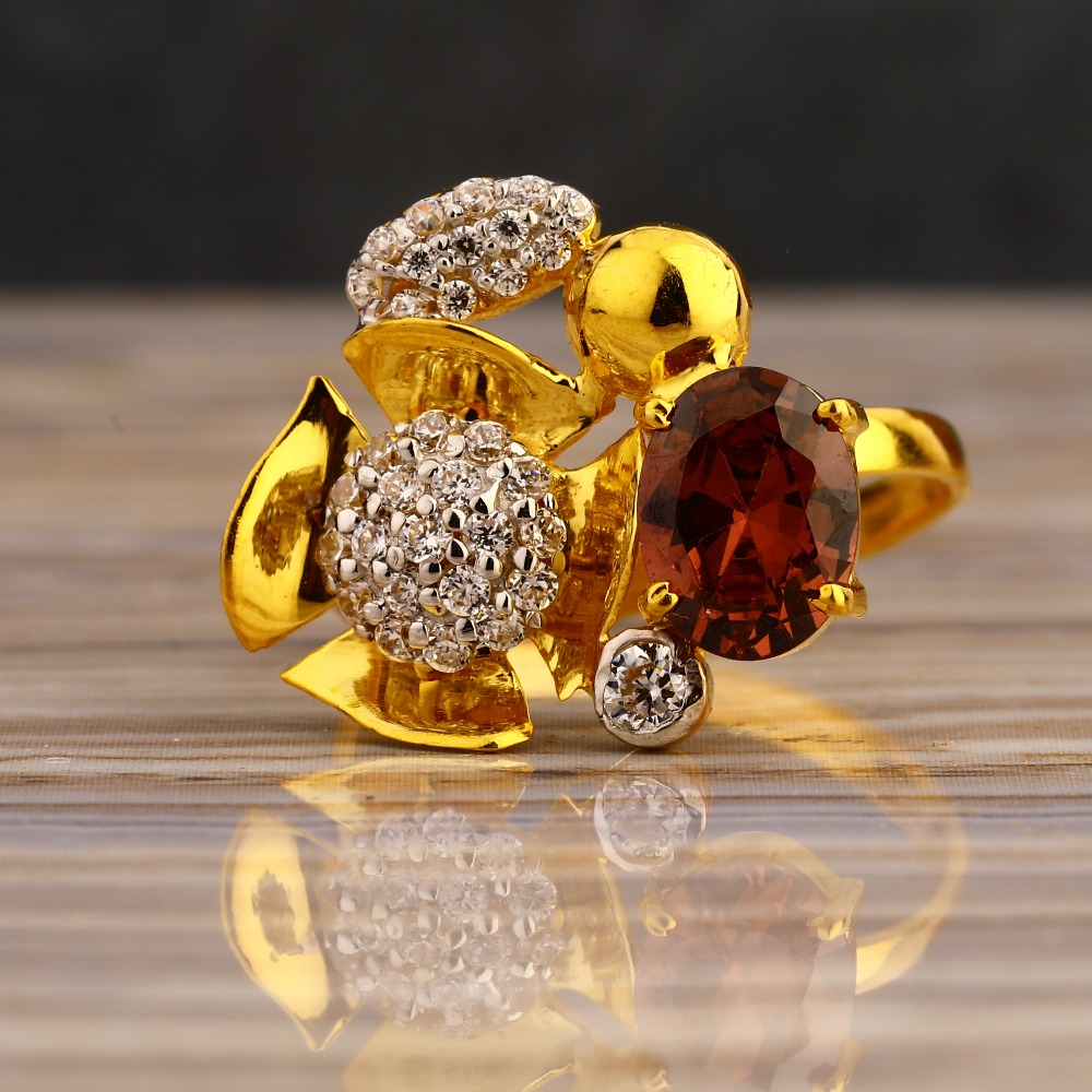 22KT Gold Cz Women's hallmark Long Ring LLR320