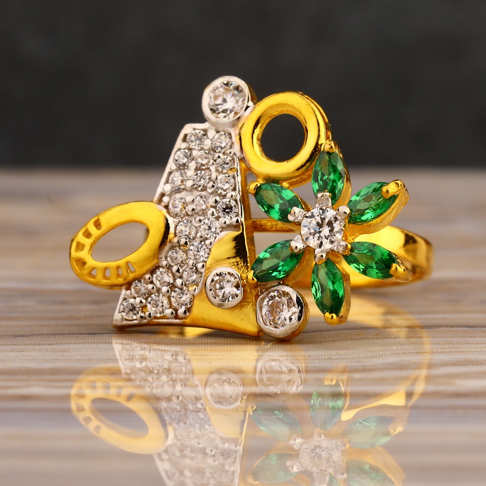 22KT Gold Cz  Stylish Ladies  Long Ring LLR319