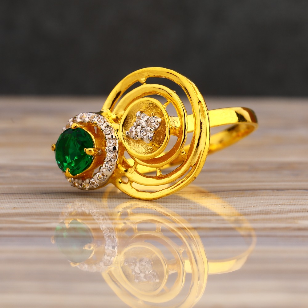 22KT Gold Cz  Delicate Ladies  Long Ring LLR315