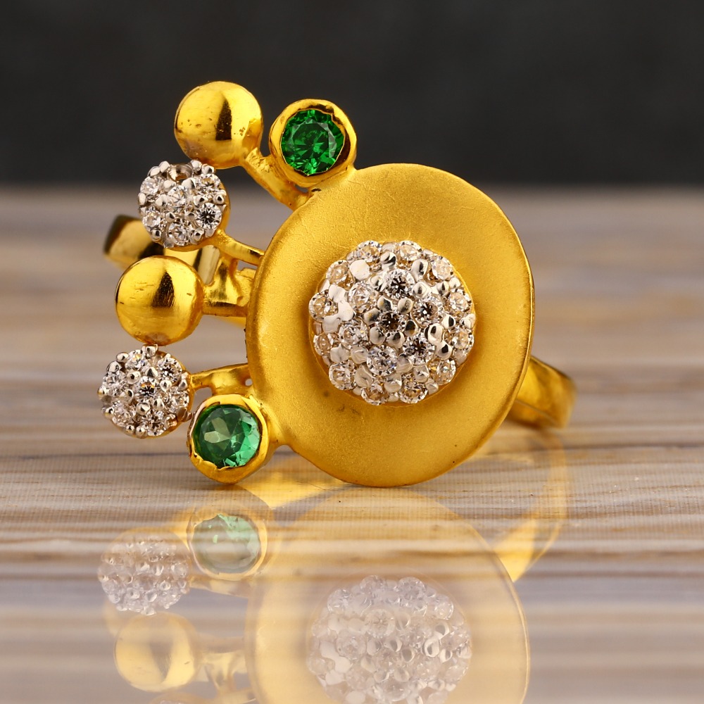22KT Gold Cz Designer Ladies  Long Ring LLR314
