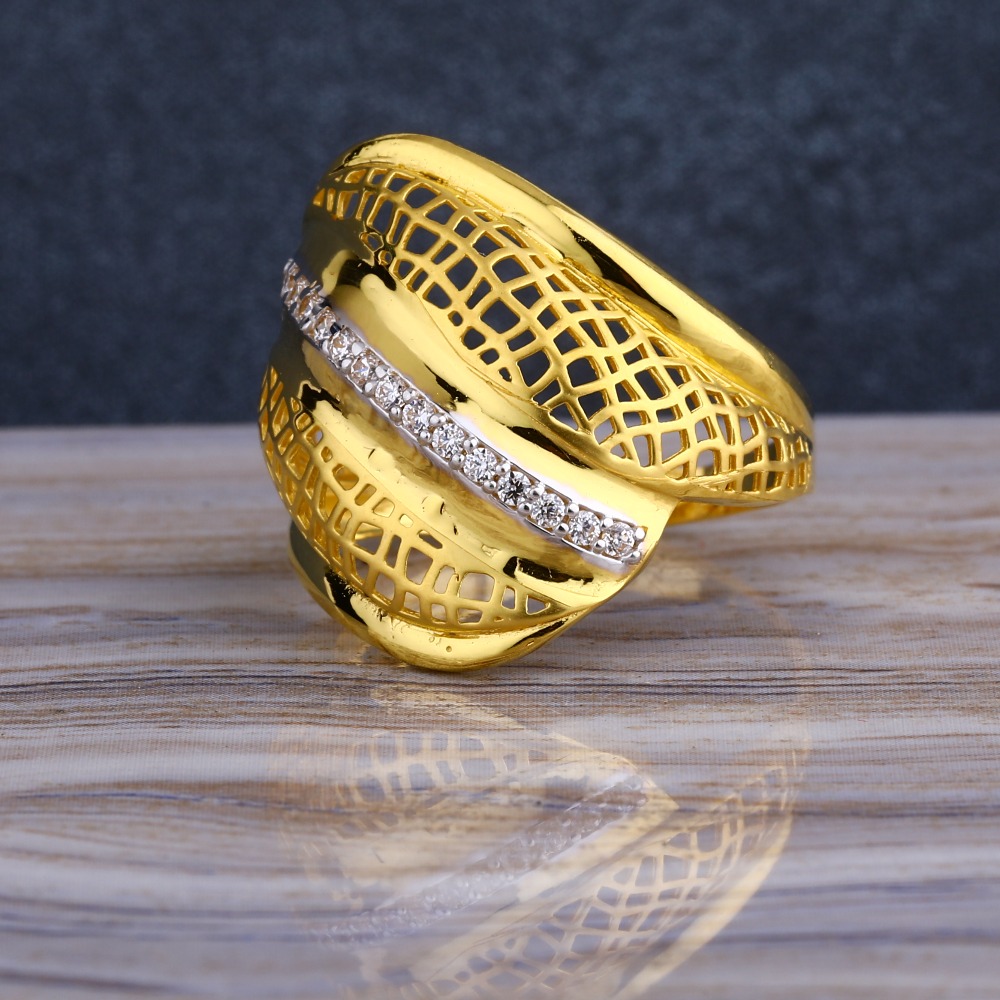 22KT CZ  Gold Diamond  Stylish Ladies  Long  Ring LLR293