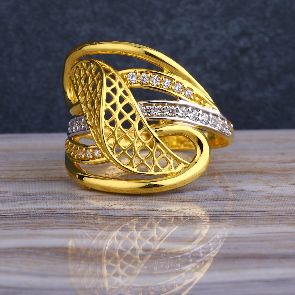 22KT CZ  Gold Diamond  Gorgeous Ladies  Long  Ring LLR292