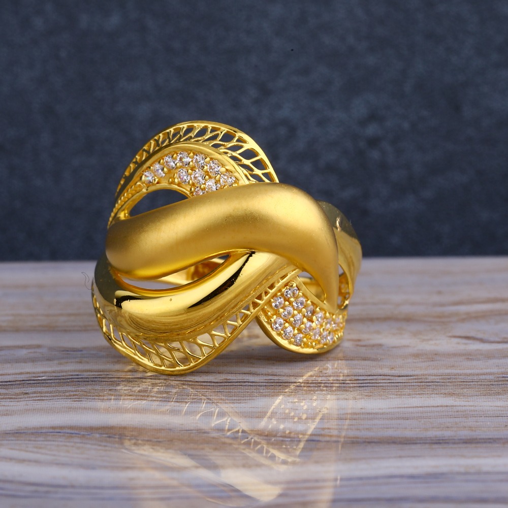 22KT CZ  Gold Gorgeous Ladies Long  Ring LLR276