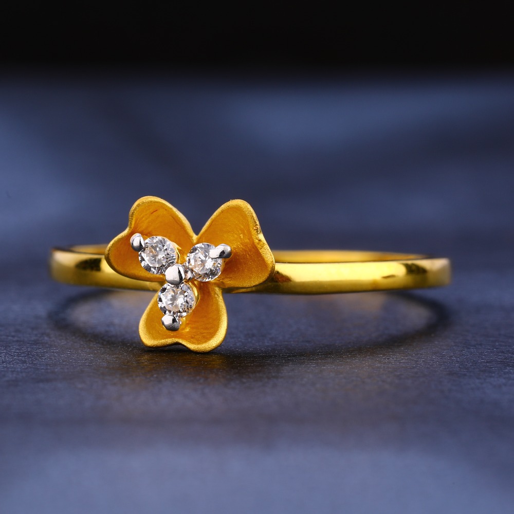 916 Gold CZ Delicate  Ladies Ring LR297