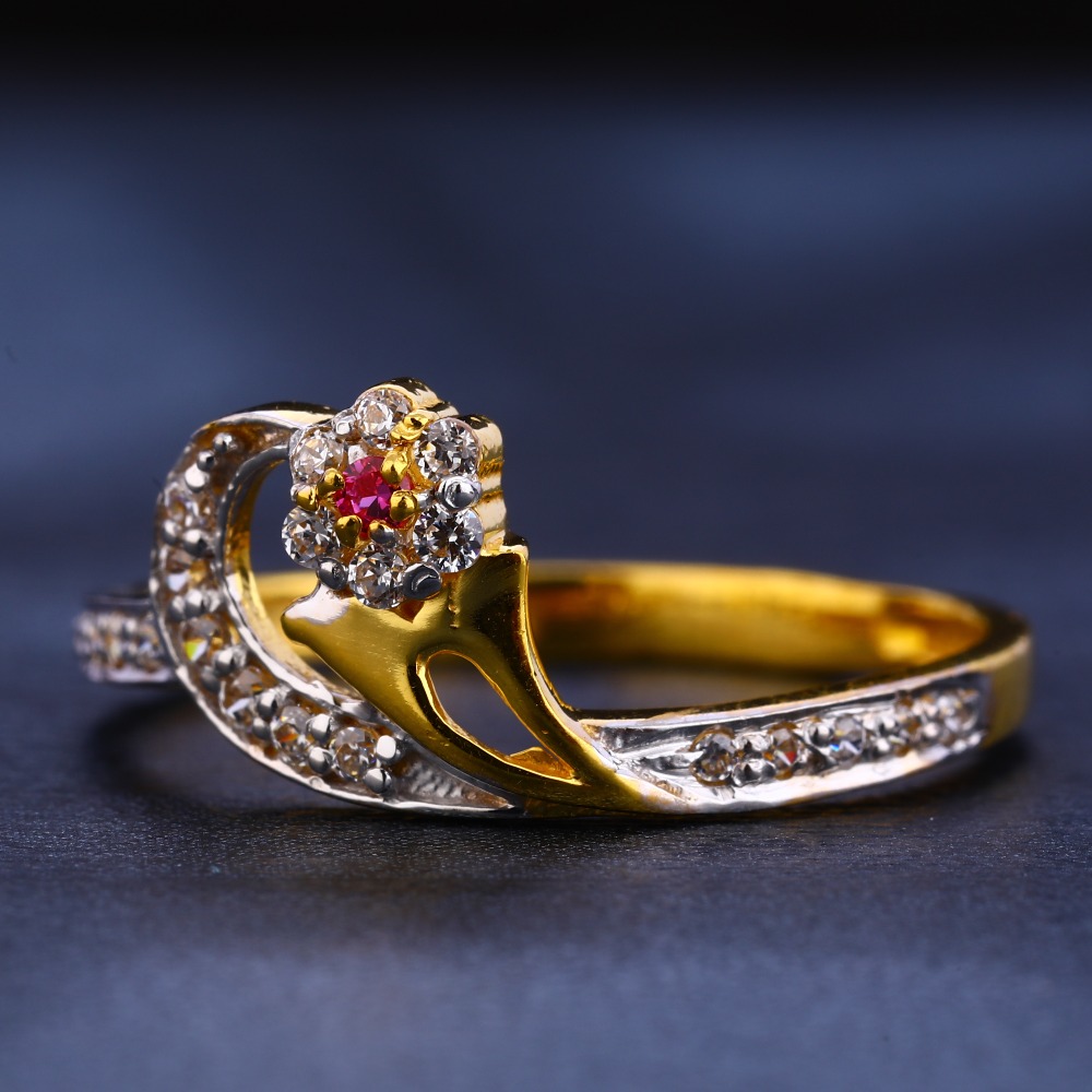 22CT CZ Gold Classic Ladies Ring LR279