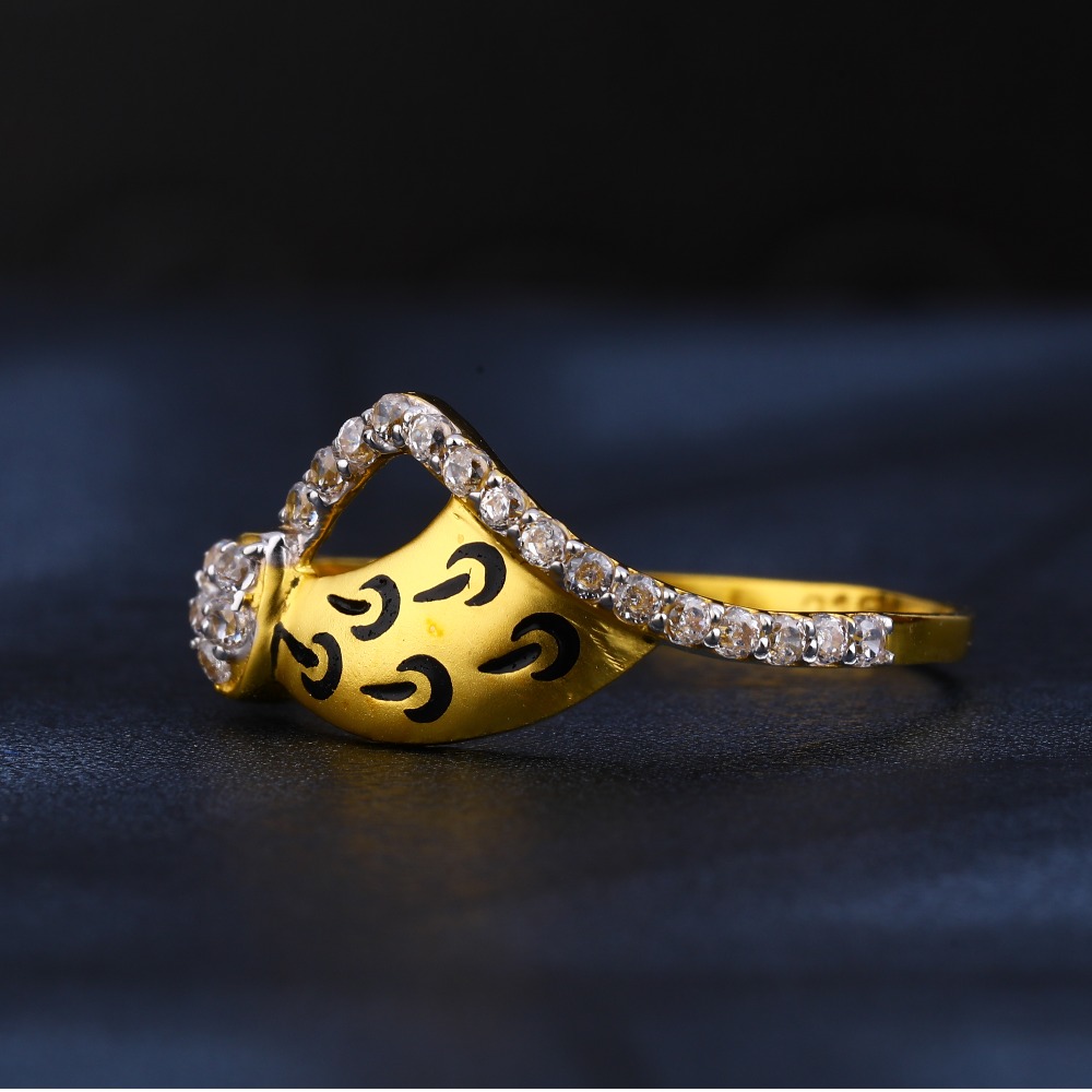 22CT CZ Gold Women's  Classic Hallmark Ring LR858