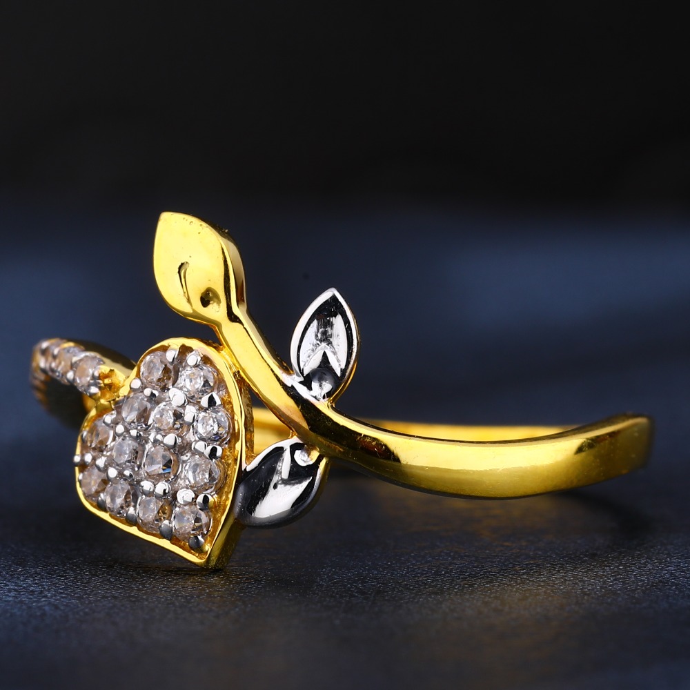 22KT Ladies Gold Delicate CZ Ring LR852