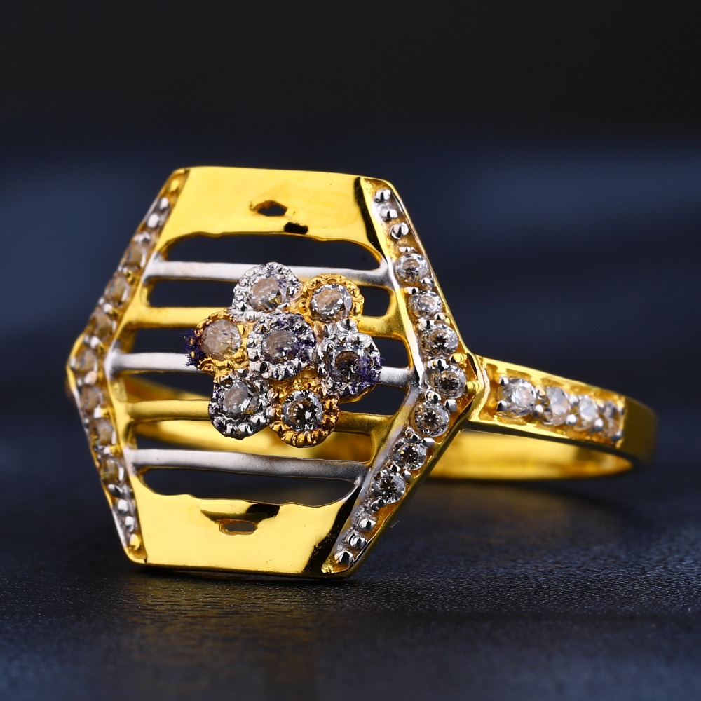 22KT Ladies Gold Classic CZ Ring LR850