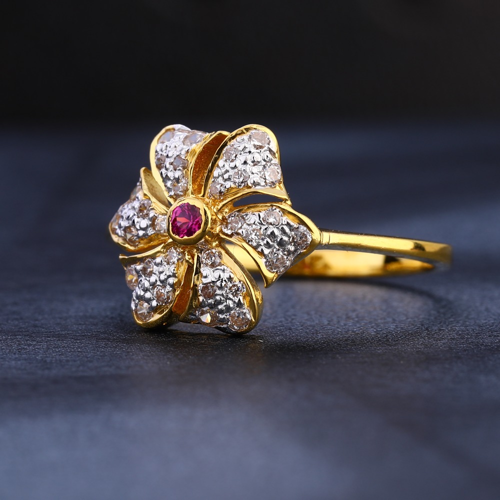 22CT  Gold Women's Stylish Hallmark CZ Ring LR1115
