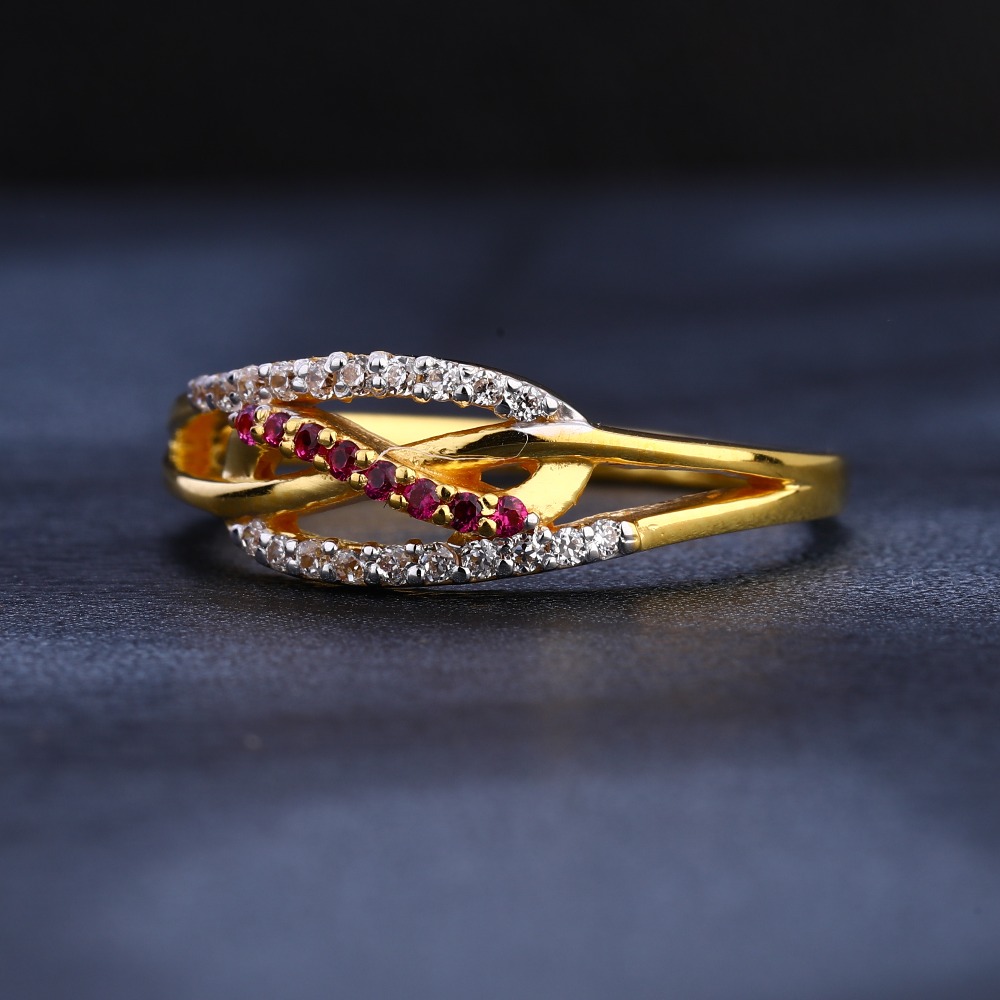 916 Cz Gold Classic Ladies Ring LR1069