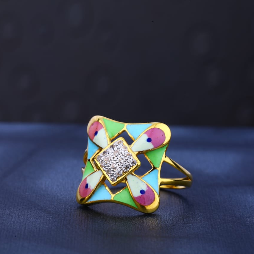 916 Gold CZ Hallmark Fancy Ladies Ring LR474