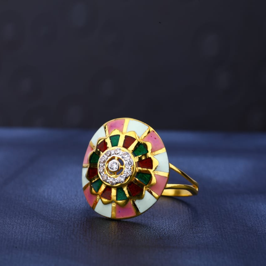 916 Gold CZ Hallmark Classic Ladies Ring LR479