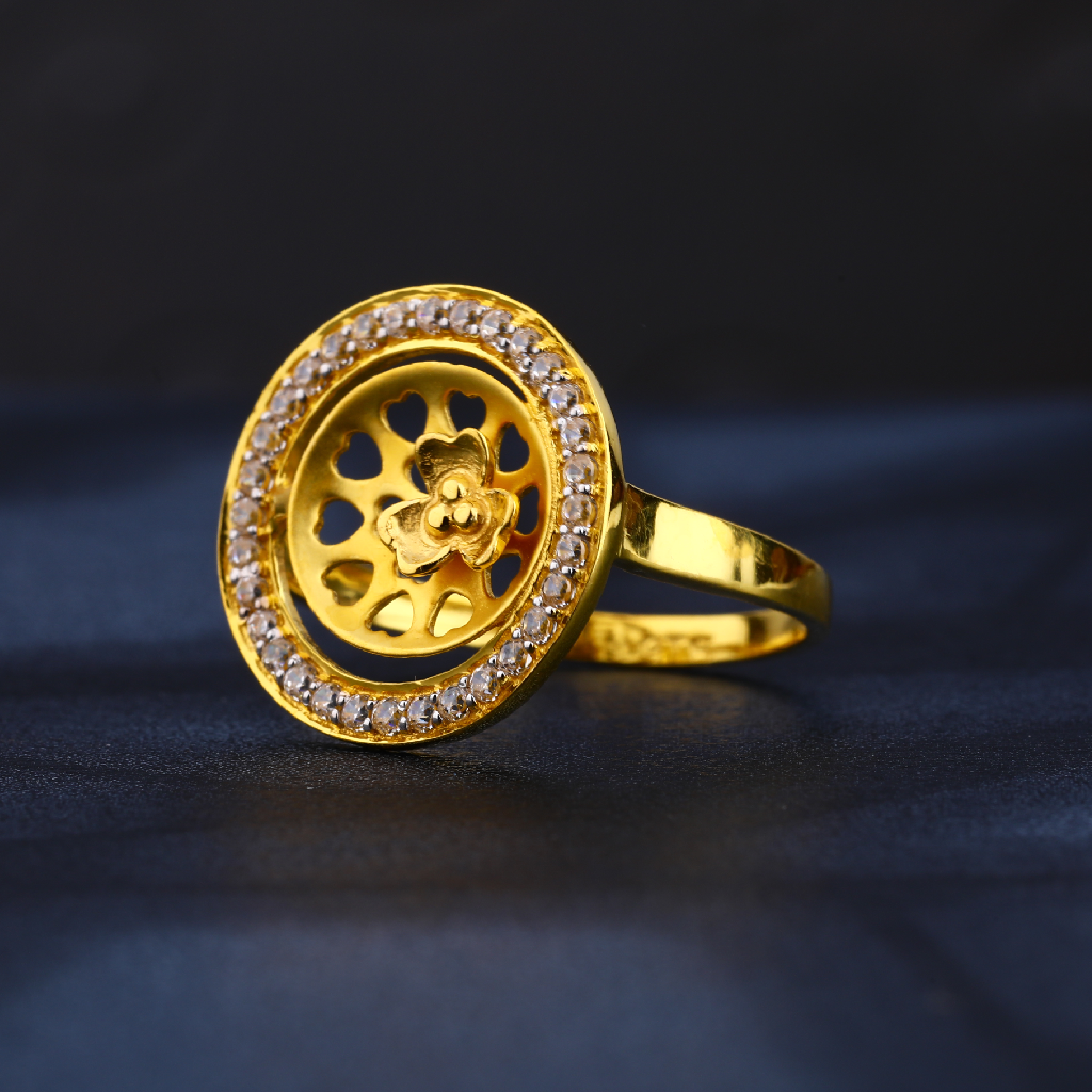 22KT Women's Gold Classic Hallmark CZ Ring LR842