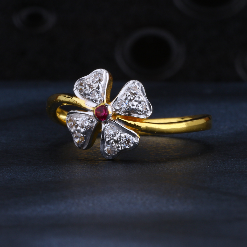 22CT CZ Gold Hallmark Delicate Ladies Ring LR1542