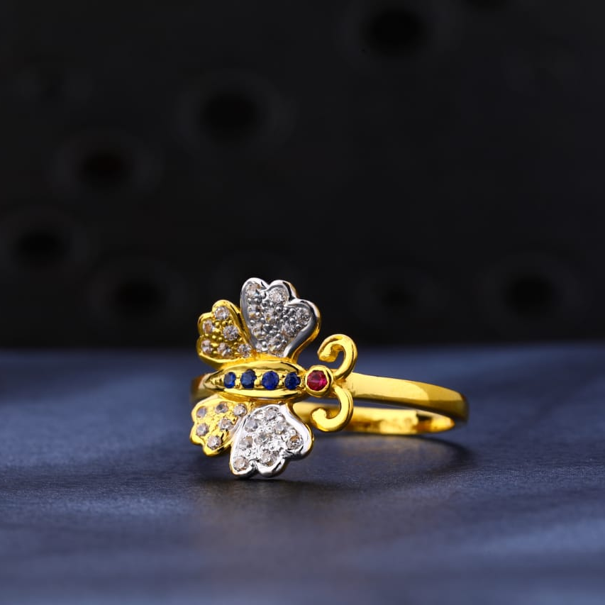 22KT Gold CZ Stylish Ladies Ring LR1176