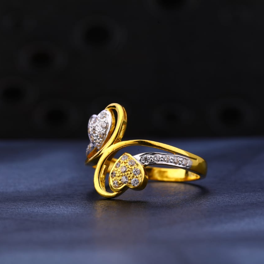 22KT Gold CZ Classic Ladies Ring LR1169