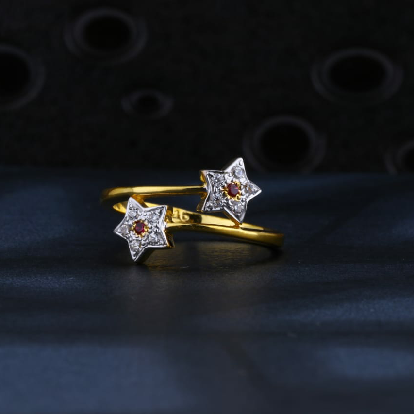 22KT Gold CZ Ladies Fancy Ring LR1367