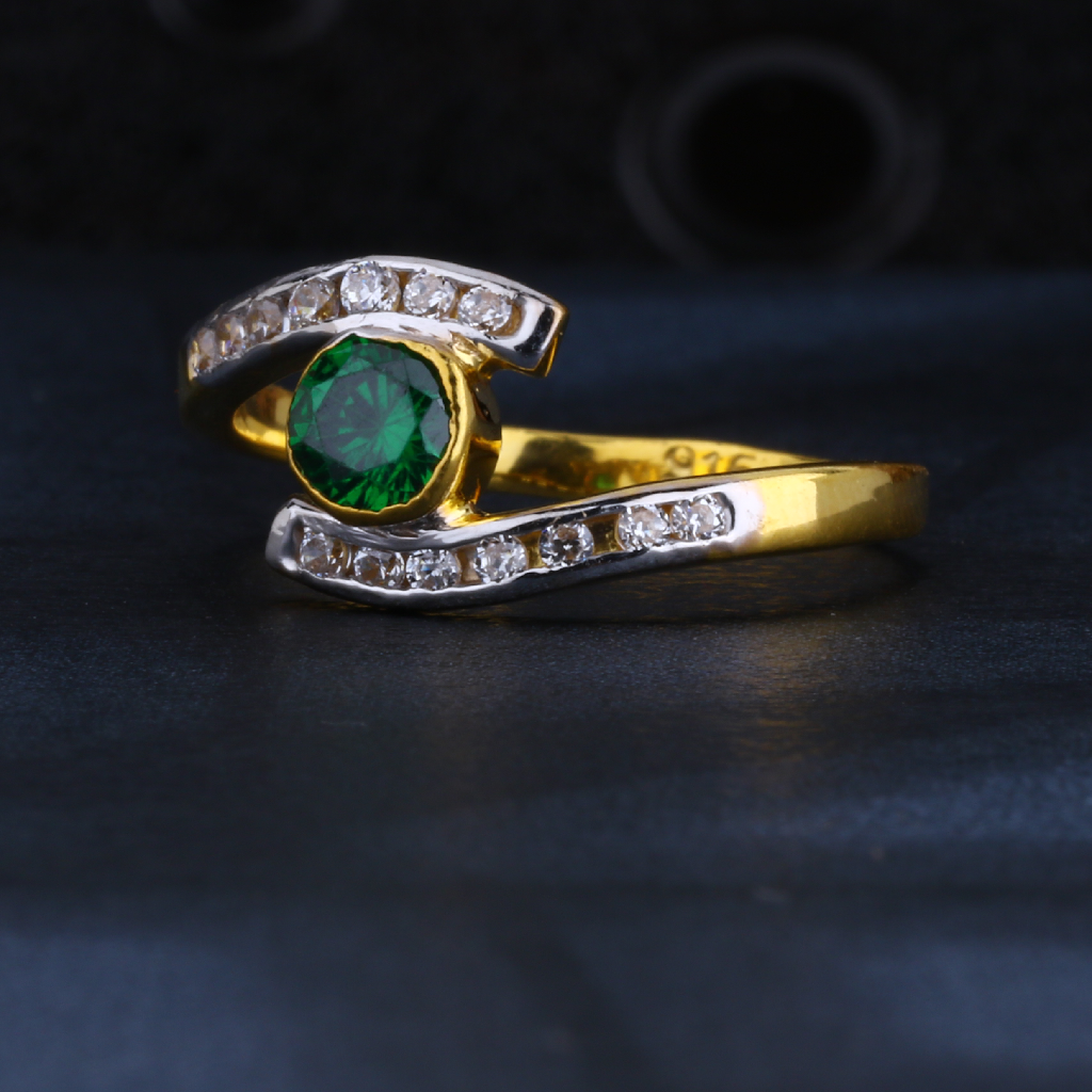 22CT  Gold Ladies Classic CZ Ring LR1358