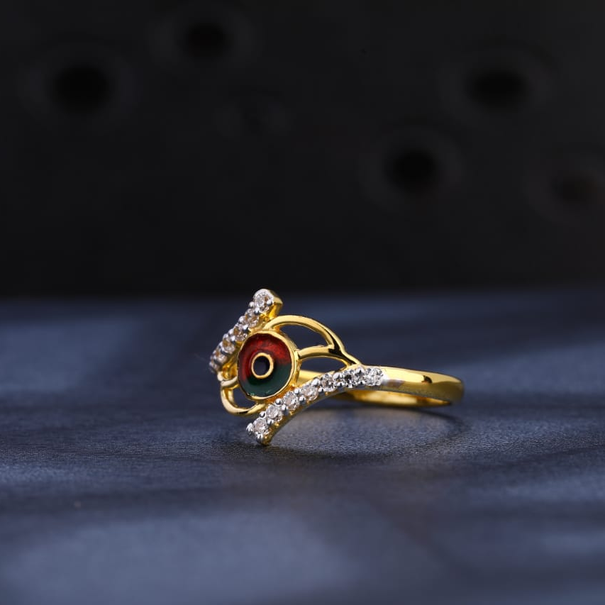 22KT Gold CZ Hallmark Ladies Fancy Ring LR1062