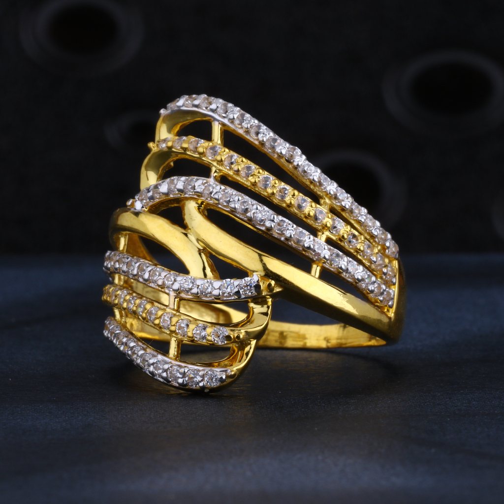 22CT Ladies Gold Classic CZ Ring LR1324
