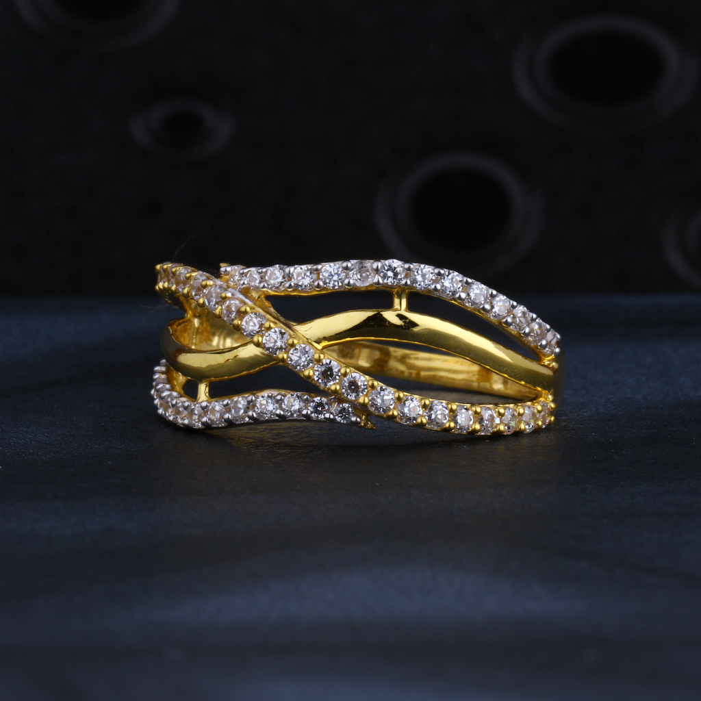 22CT CZ Gold Hallmark Classic Ladies Ring LR1311