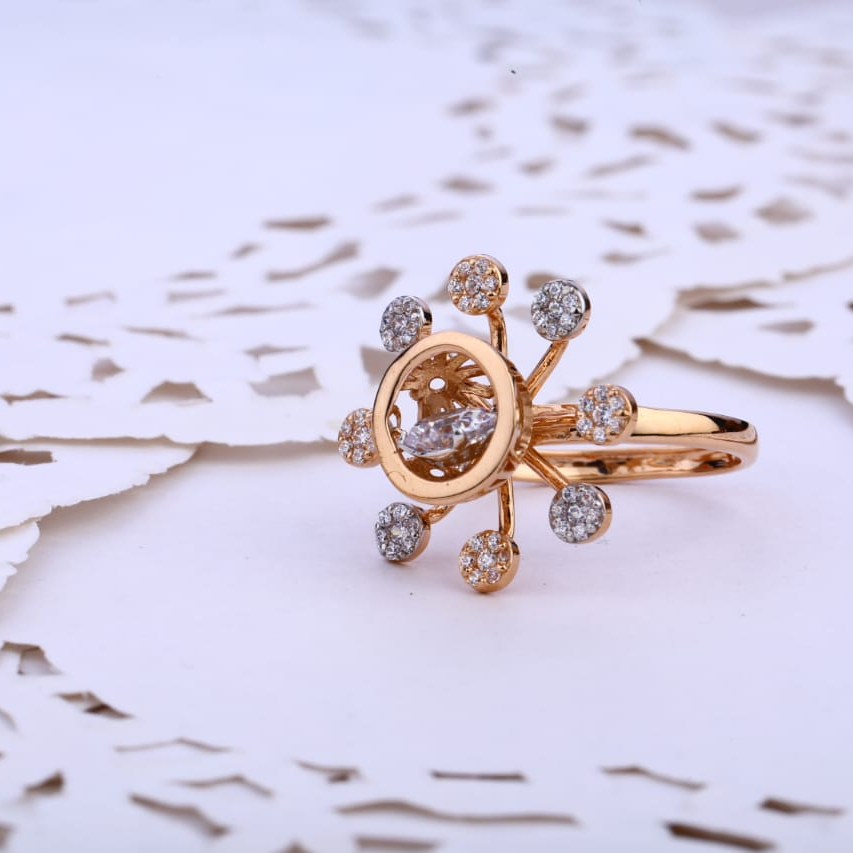 18KT Rose Gold Hallmark Ladies Ring RLR710