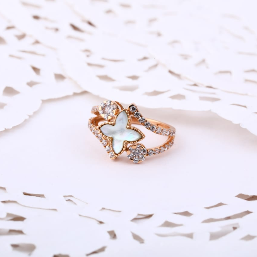18KT Rose Gold Delicate Ladies Ring RLR868