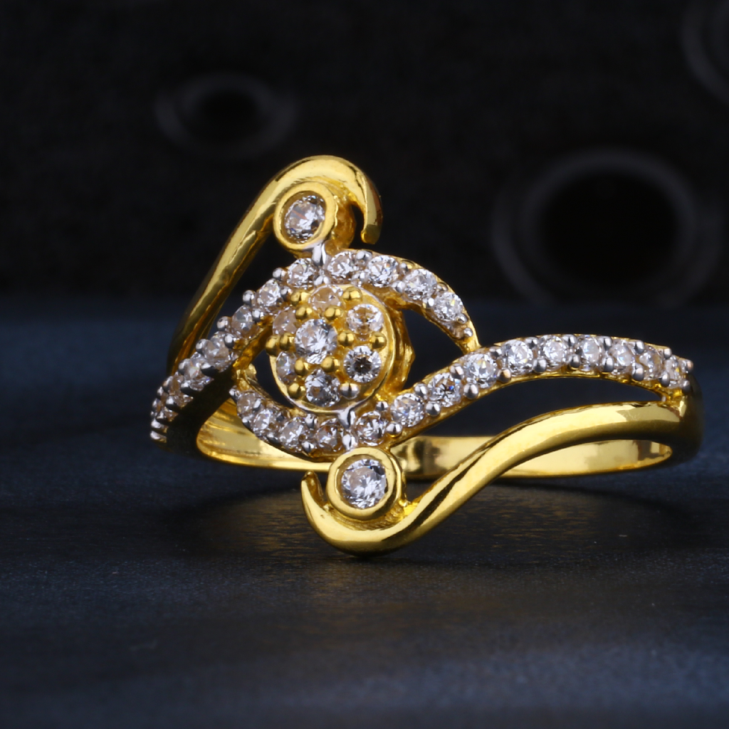 22CT Gold CZ Classic Hallmark Ladies Ring LR1440