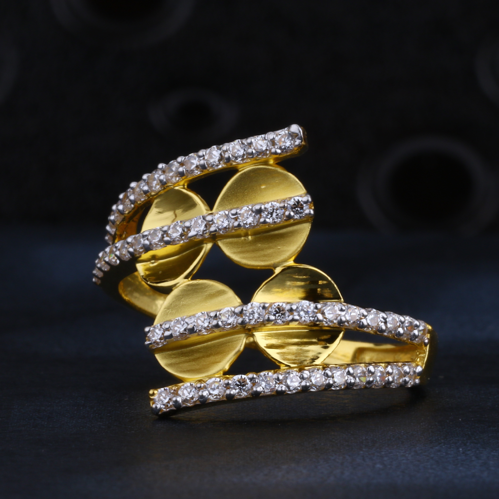 22CT Gold CZ Hallmark Ladies Ring LR1439
