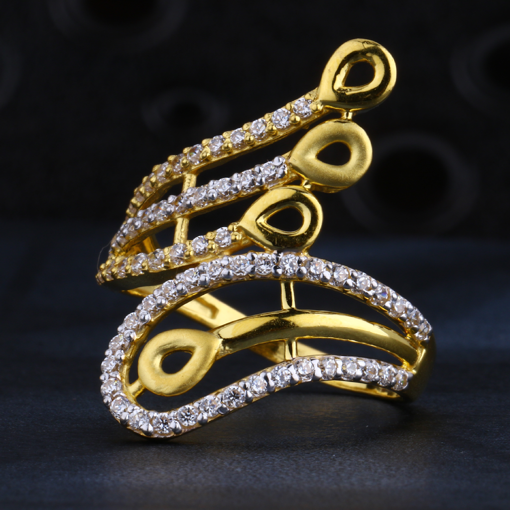 22KT CZ Gold Fancy Ladies Ring LR1428