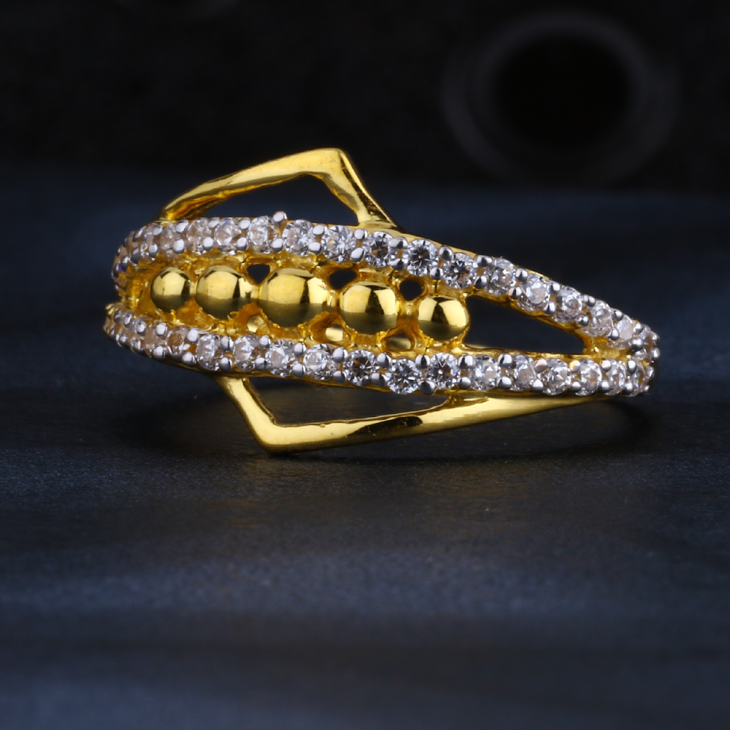 22KT CZ Gold Delicate Ladies Ring LR1426