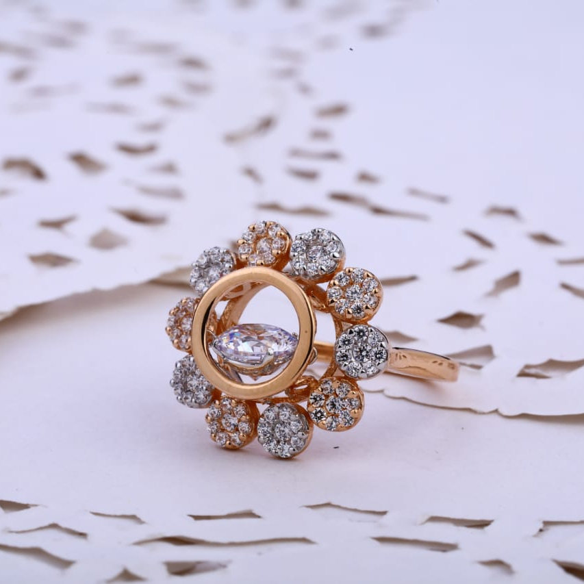 750 Rose Gold Cz Gorgeous Ladies Ring RLR789