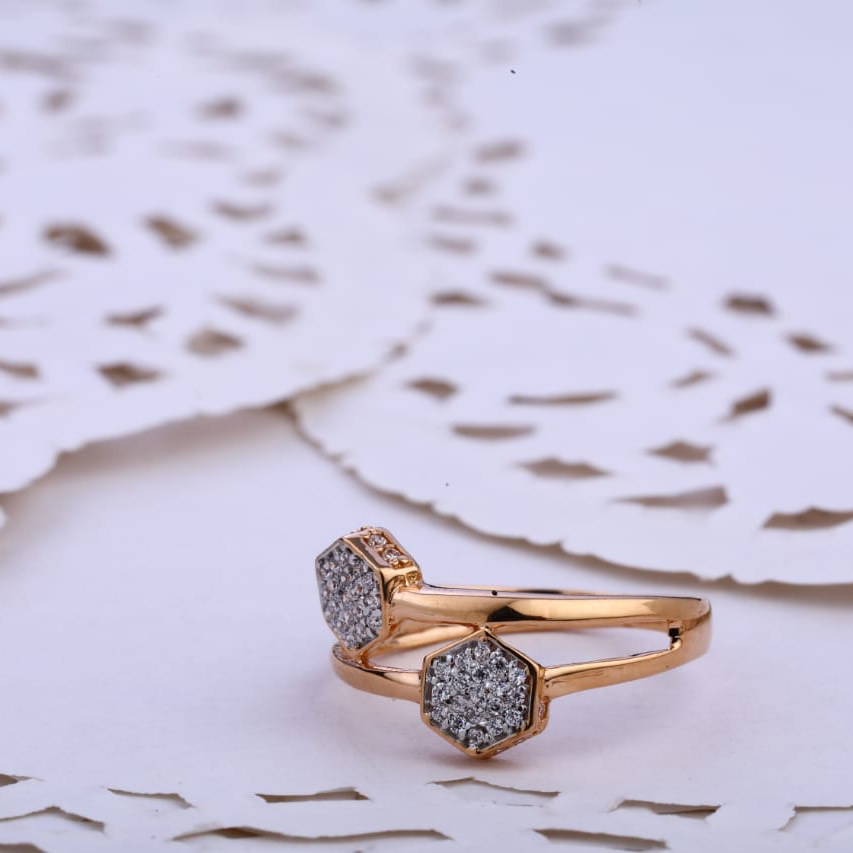 750 Rose Gold Cz Ladies Ring RLR783