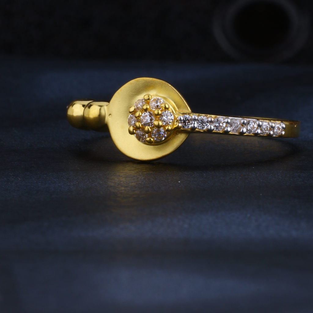22KT Gold CZ Classic Ladies Ring LR1408