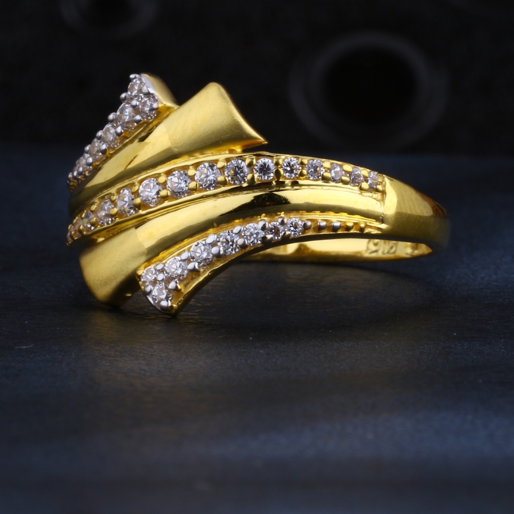 916 Gold Ladies Classic Plain Ring LR1390