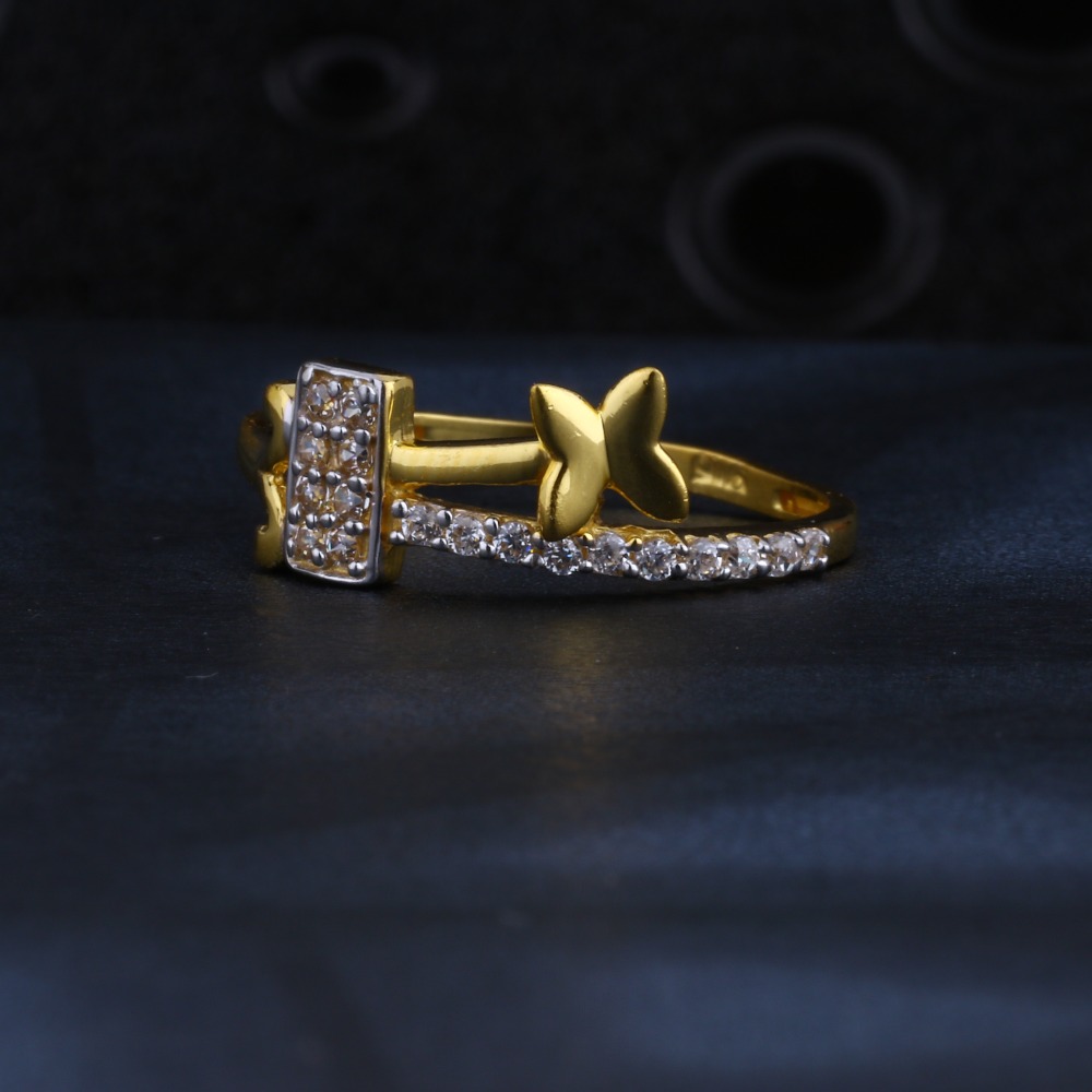916 Gold Ladies Plain Ring lR1389