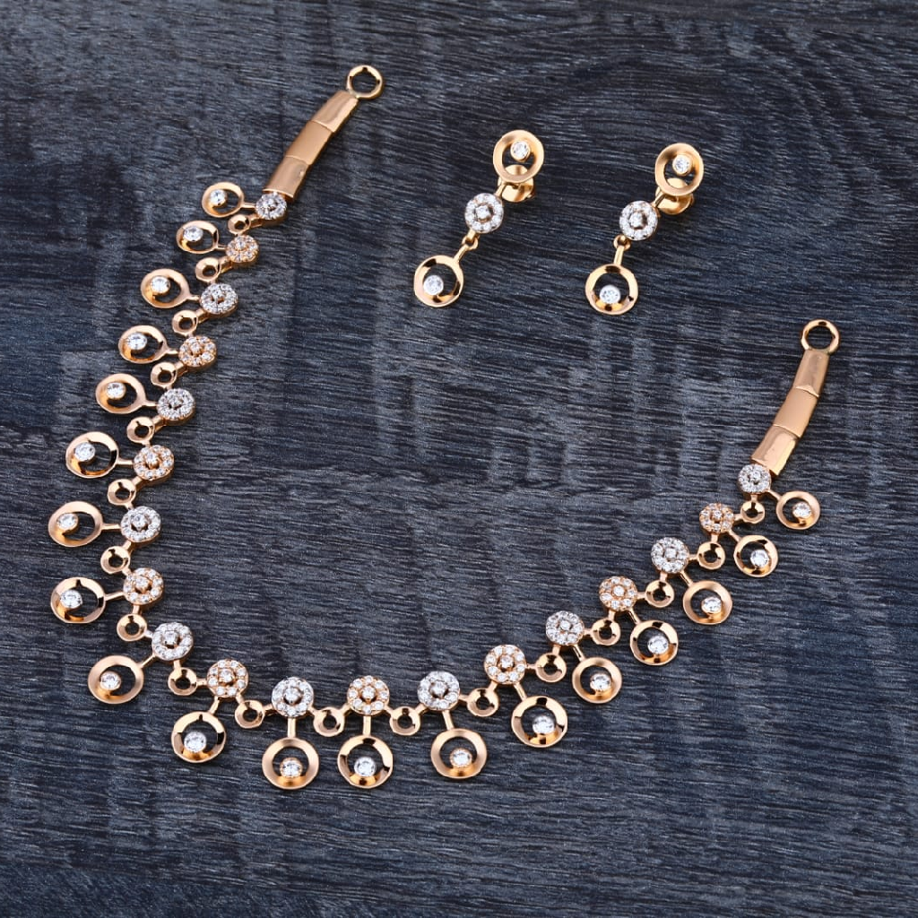 750 Rose Gold ladies necklace set RN334