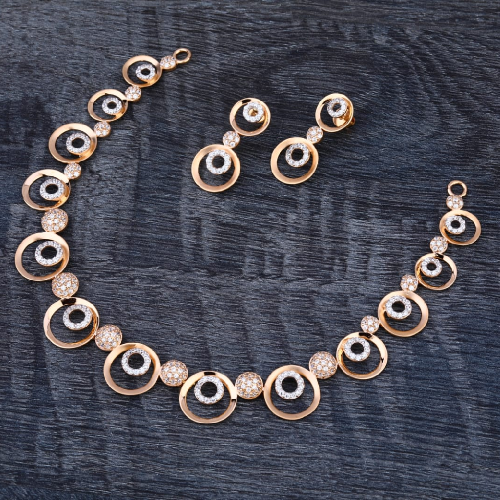 750 Rose Gold Ladies Classic Necklace Set RN335