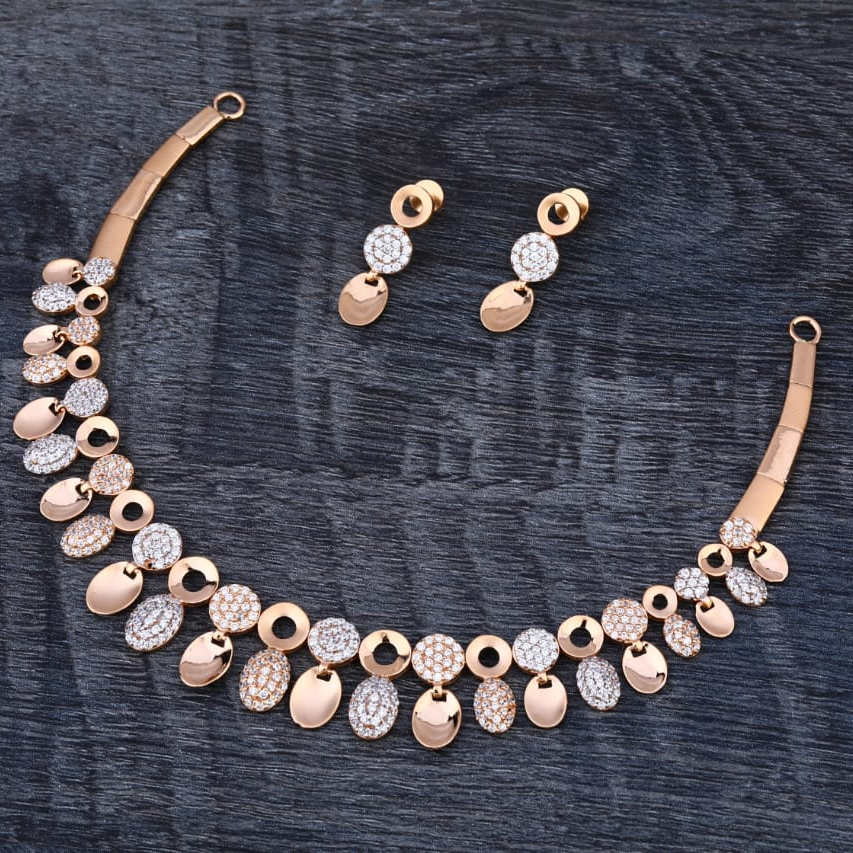 750 Rose Gold Necklace set RN340