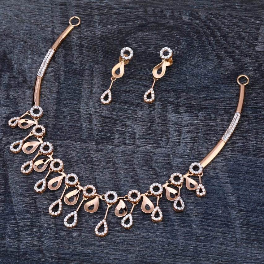 750 Rose Gold Ladies Gorgeous Necklace set RN339