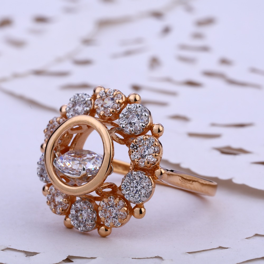 18CT  Rose Gold Hallmark  Designer Women's  Ring RLR774