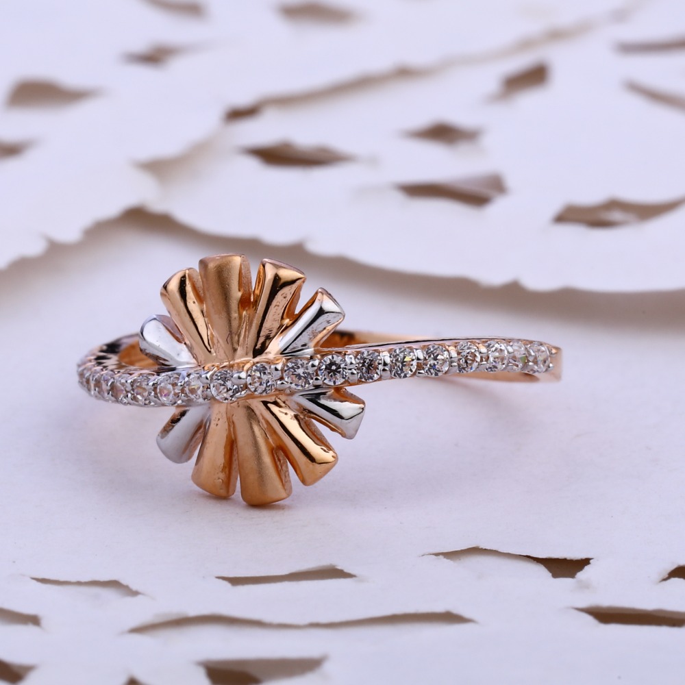 18KT CZ Rose Gold Fancy Ring RLR856