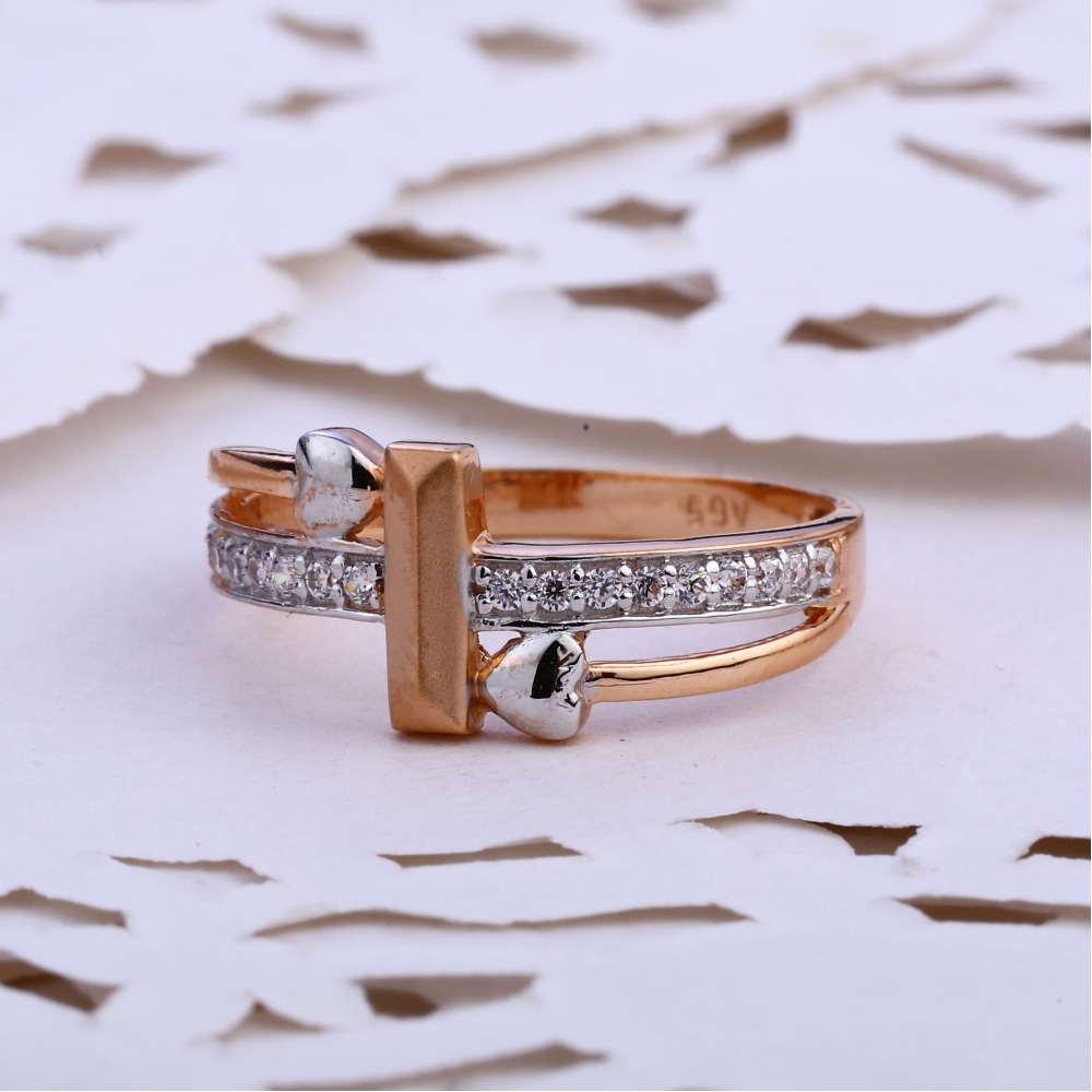 18KT CZ  Rose Gold Stylish Ladies Ring RLR842