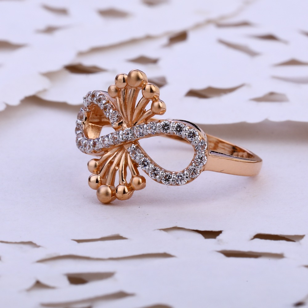 18KT CZ  Rose Gold Delicate Ladies Ring RLR838