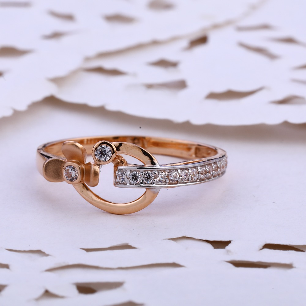 750 CZ  Rose Gold Exclusive Women's Ring RLR831