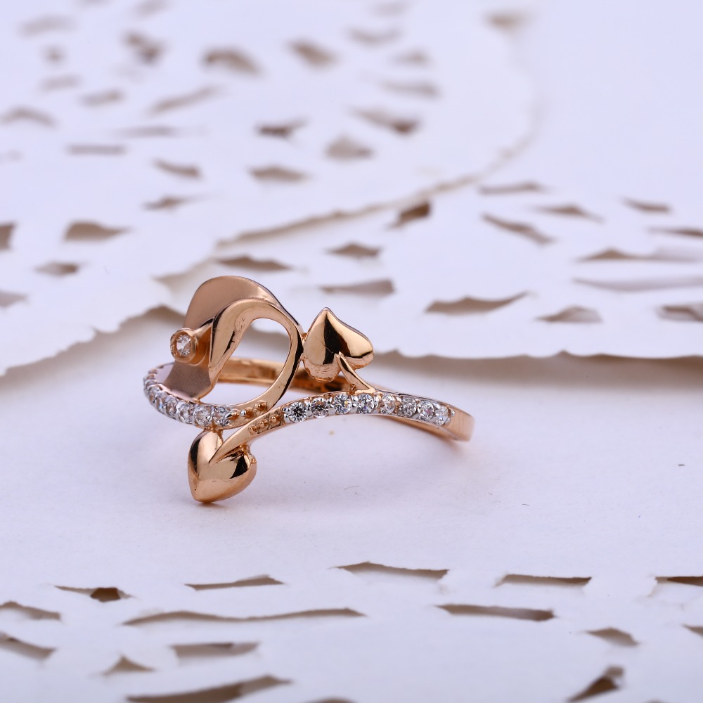 750 CZ  Rose Gold Women's Ring RLR827