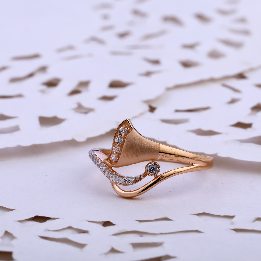 750 Rose Gold Classic CZ Ring RLR812