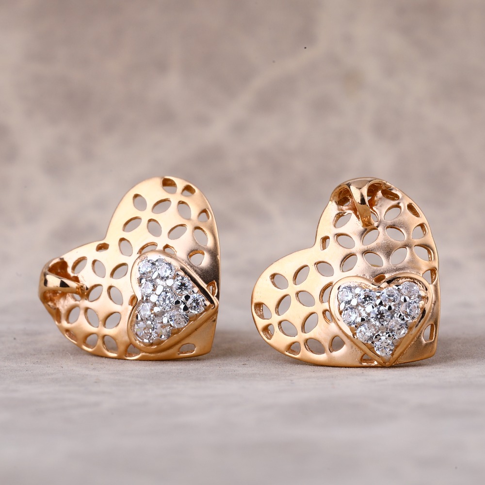 18KT Rose Gold Ladies Earring RE190